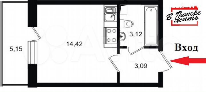 Квартира-студия, 22,5 м², 12/20 эт.