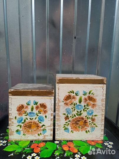 Набор деревянных коробочек СССР