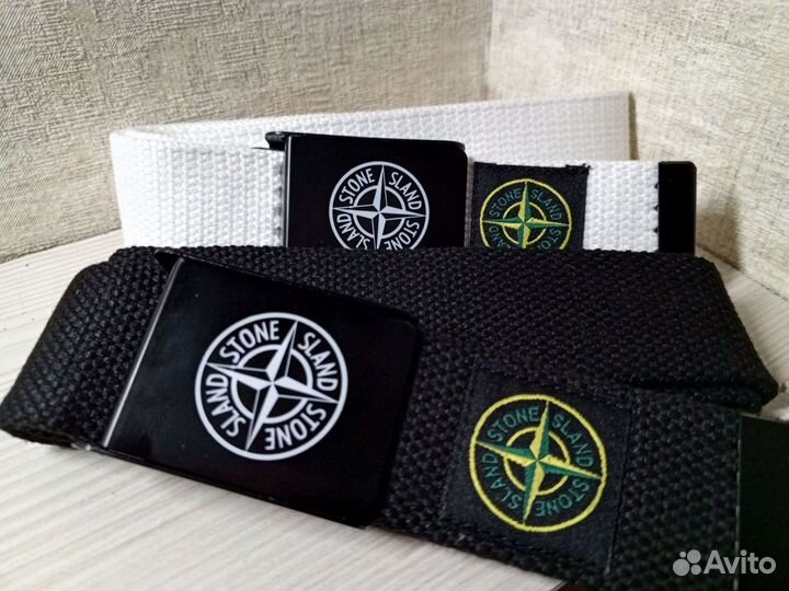 Ремень черный и белый Stone Island