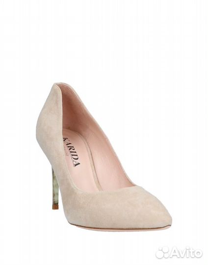 Туфли лодочки бежевые замша Италия