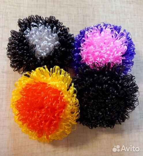 Мочалка круглая, ручной работы