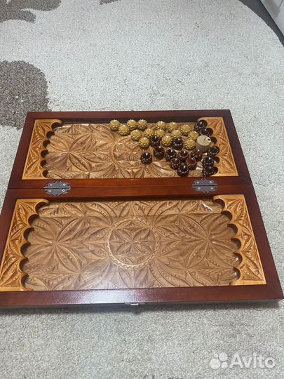 Нарды ручной работы со стеклом