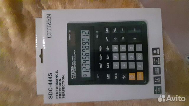 Калькулятор Citizen SDC-444S, 12-разрядный, черный