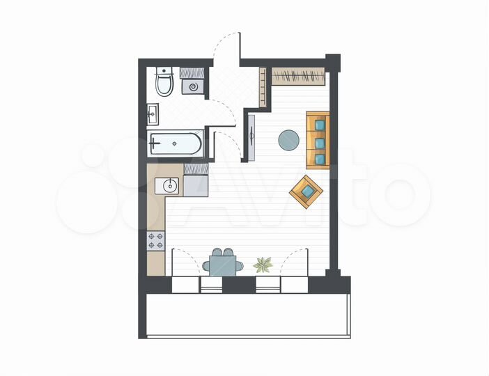 Квартира-студия, 35,9 м², 8/17 эт.