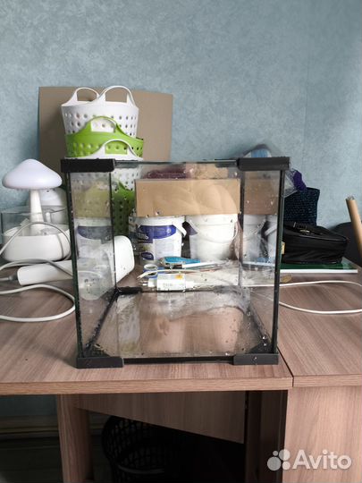 Аквариум куб с крышкой