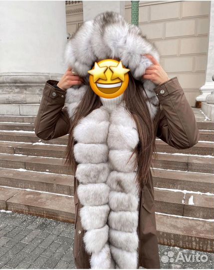 Парка с натуральным мехом женская 42 44