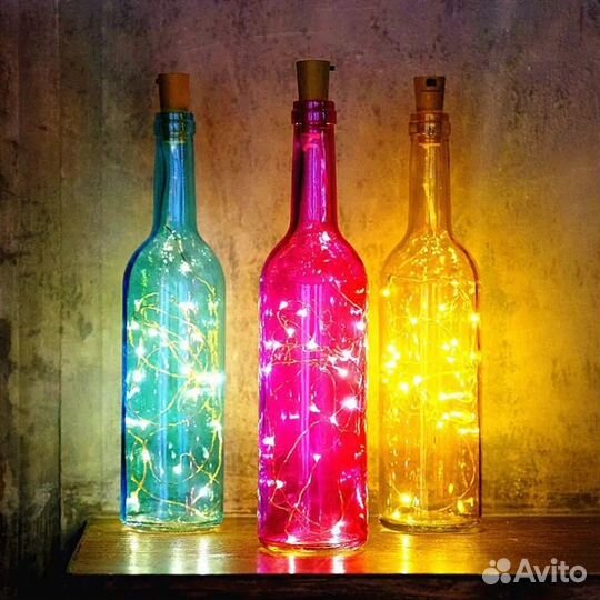 Гирлянда свет пробка бутылки