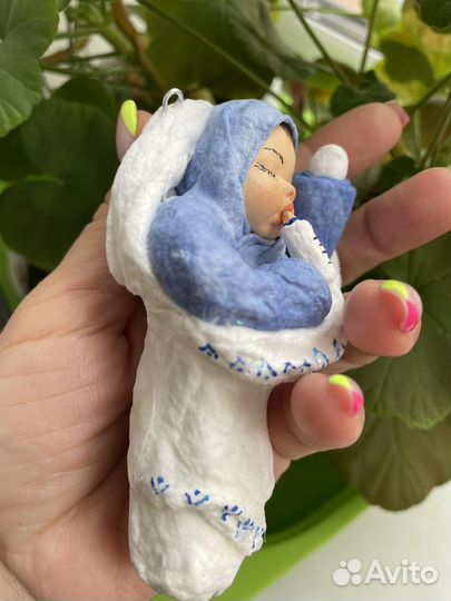 Ватная елочная игрушка