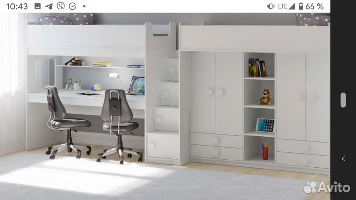 Кровать чердак, двухярусная