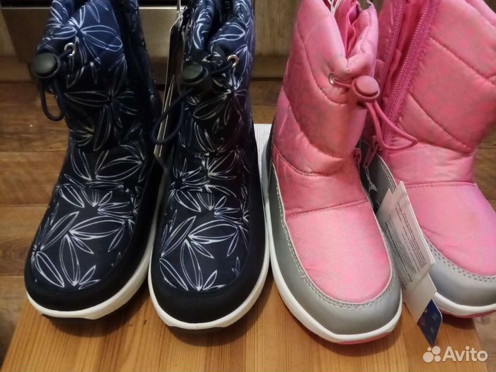 Сапоги дутики для девочки двойняшек