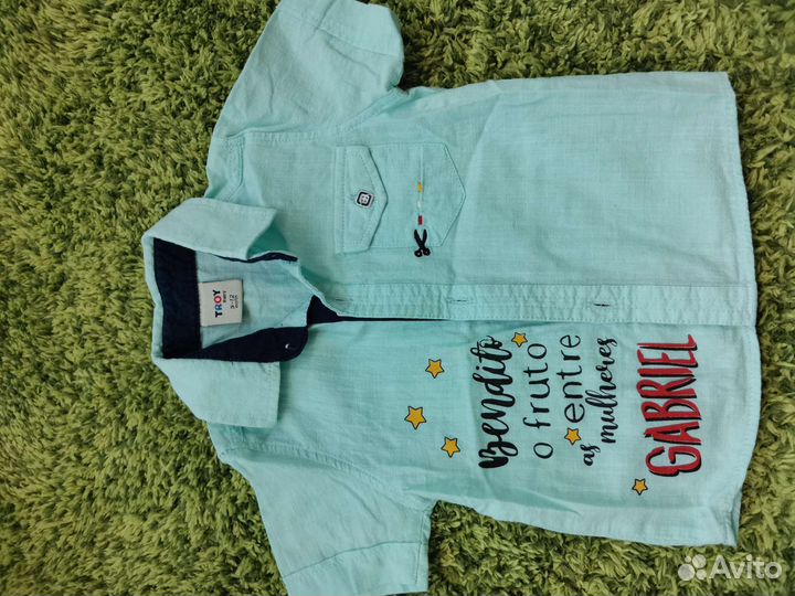 Рубашка с коротким рукавом 9-12 m