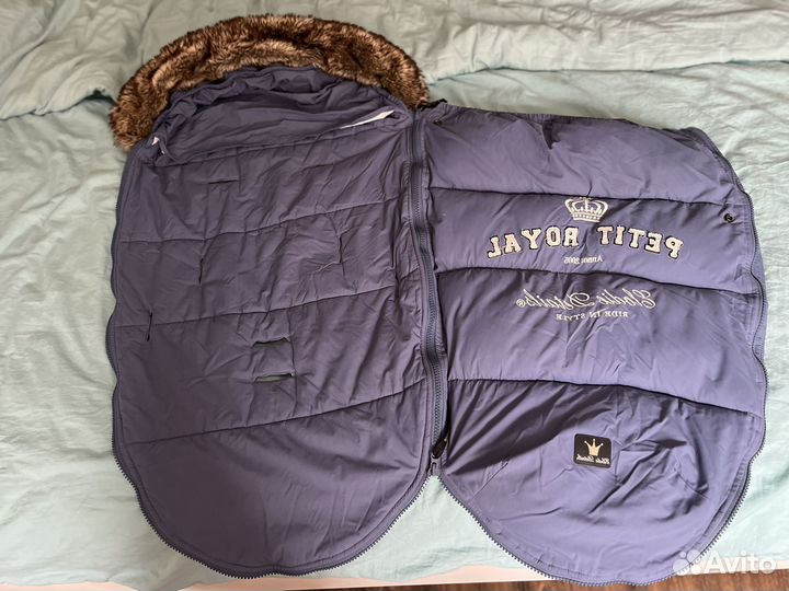 Теплый конверт с опушкой petit royal