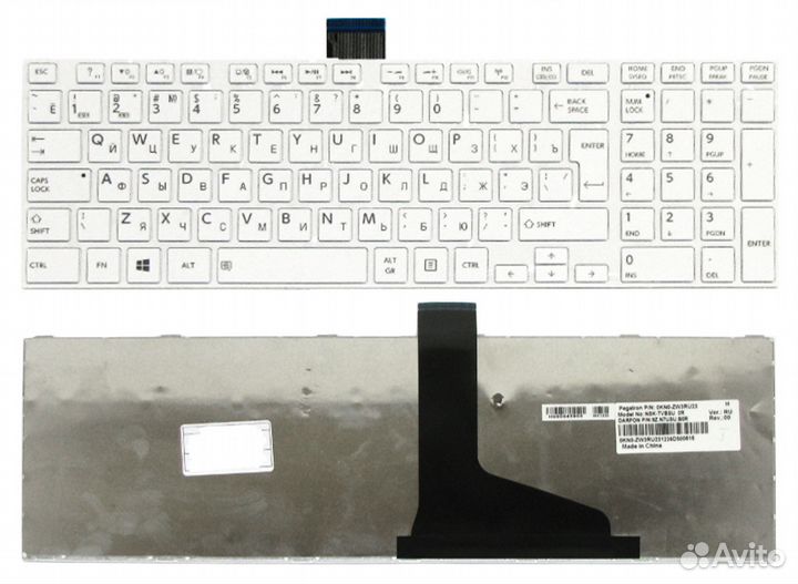 Клавиатура для ноутбука Toshiba C850, C855, C870