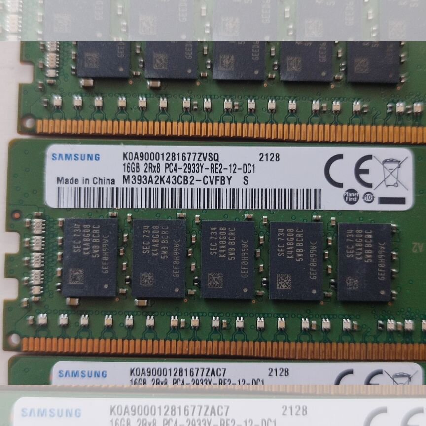 [PC4-2933Y] 16 Gb 2933 2rx8 Rdimm Samsung Crc, Склад 6 Шт Pc4-2933y