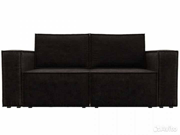 Диван прямой Куба мини, велюр, brut 17 коричневый