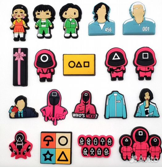 Джиббитсы Crocs украшения для обуви игра в кальмар