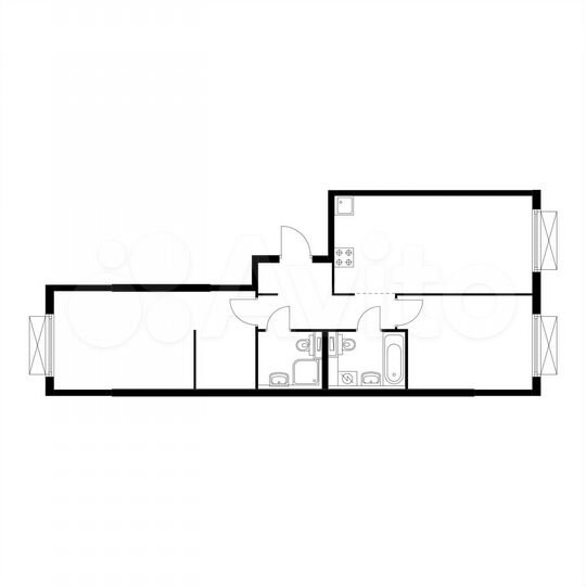 2-к. квартира, 64,2 м², 2/15 эт.