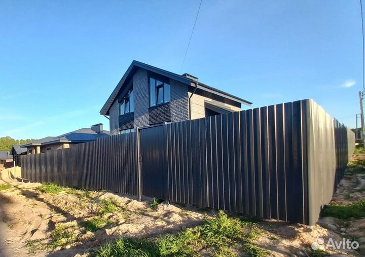 Забор 25 м из профнастила без предоплаты, под ключ