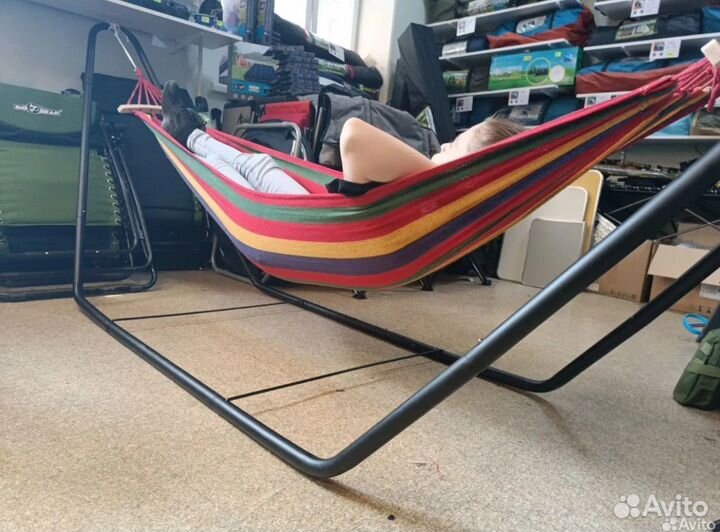 Подвесной гамак туристический (с каркасом)