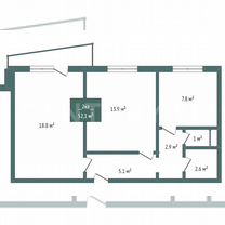 2-к. квартира, 52,1 м², 5/5 эт.