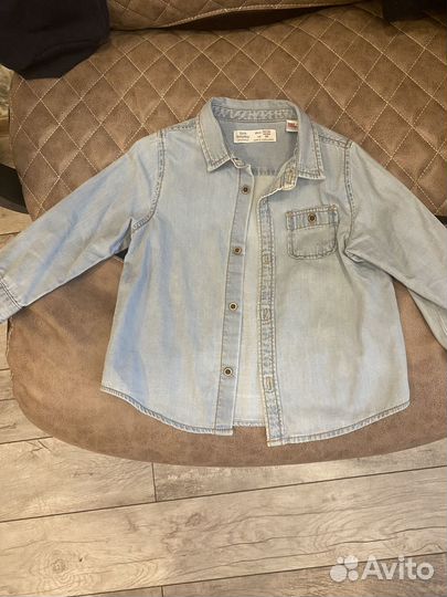 Джинсовая рубашка для мальчика 86