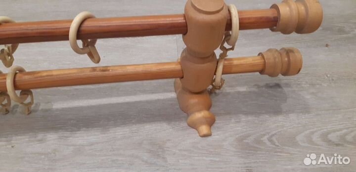 Гардина для штор из дерева двойная длина 1,50