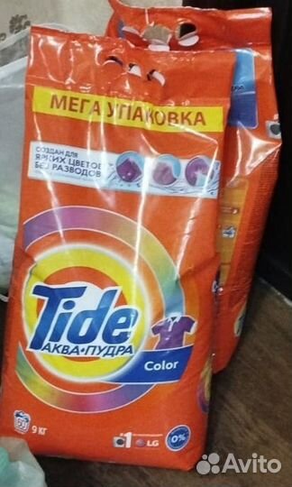 Стиральный порошок Тайд. 9 кг. 2 упаковки