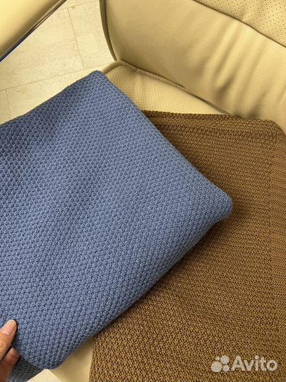 Голубой плед цвета джинс, детский плед, шерсть