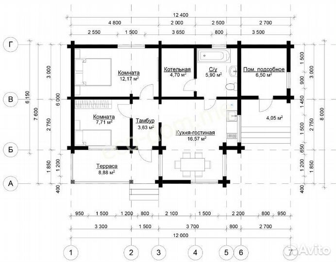 Проект элитного дома из бруса № эд-127