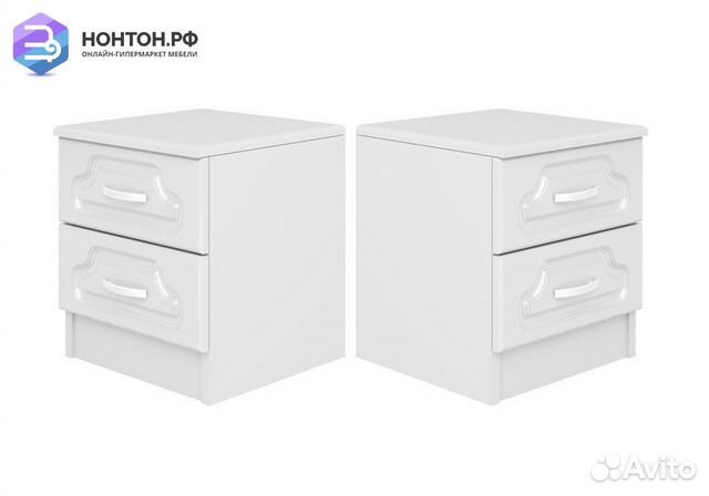 Комплект прикроватных тумб Натали белый глянец / б