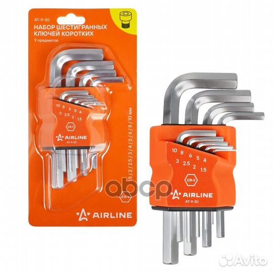 Набор ключей шестигранных коротких 9 пр. (1.5-1