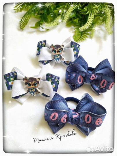 Бантики для волос ручной работы