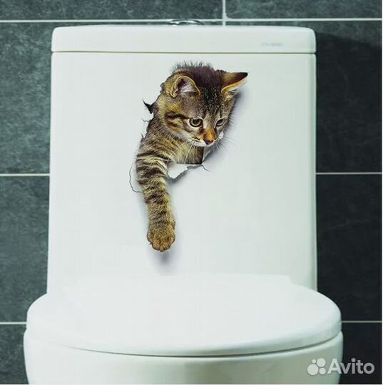 4 наклейки коты разные. Новые