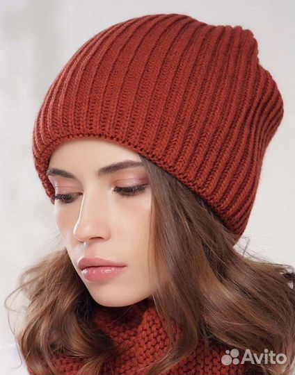 Комплект - женские зимние шапка и шарф (снуд)