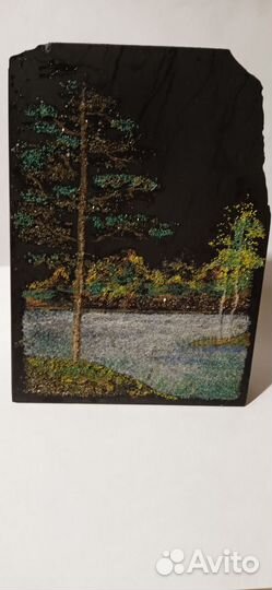 Картина на камне шунгит