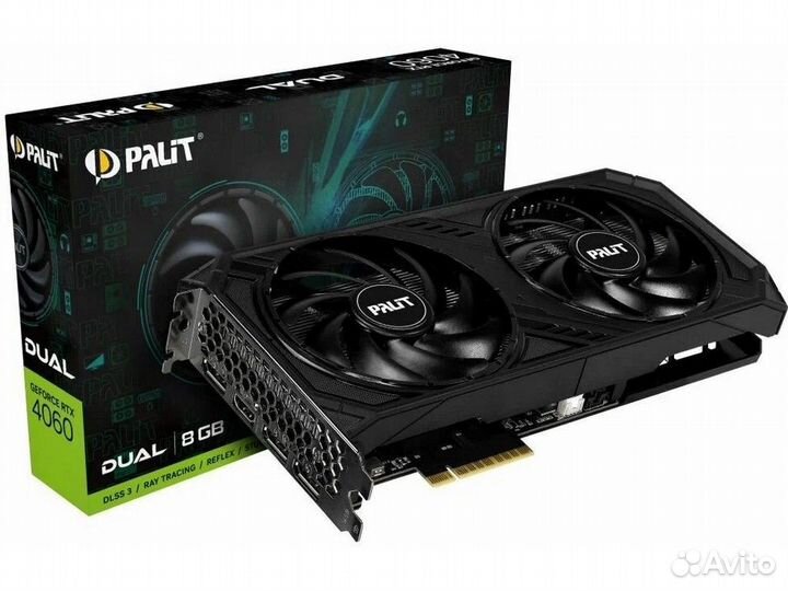 Новая Видеокарта Palit GeForce RTX 4060 Dual 8Gb