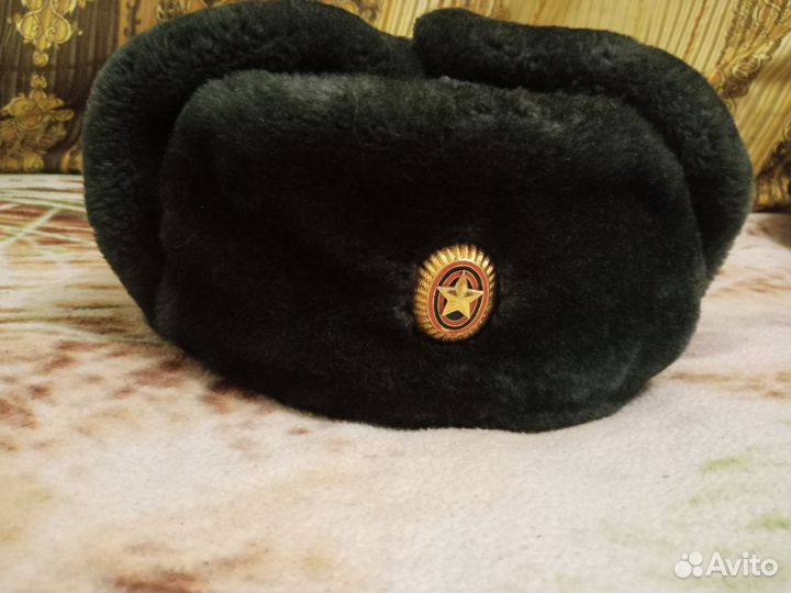 Шапка-ушанка военная; 58