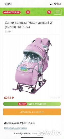 Санки коляска nika