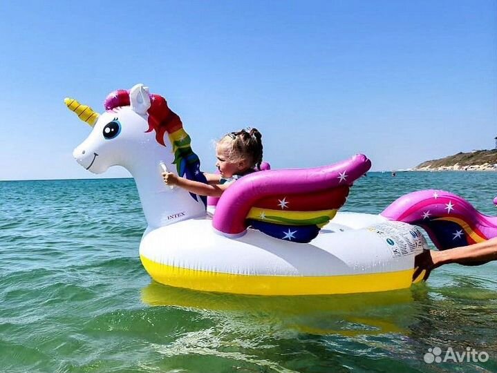 Надувной матрас плот единорог intex