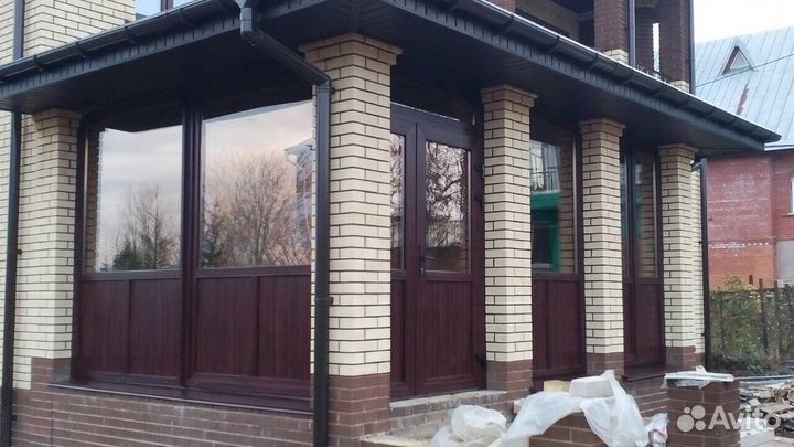 Остекление коттеджа беседки веранды бани крыльца