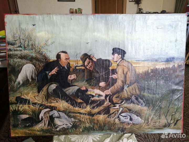 Старинная картина маслом