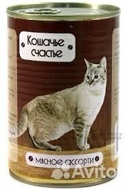 Корм для кошек консервированый кошачье счастье