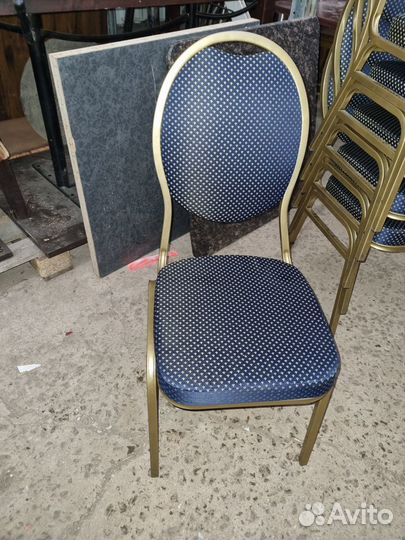Стул синий золото мягкий 42/46/92