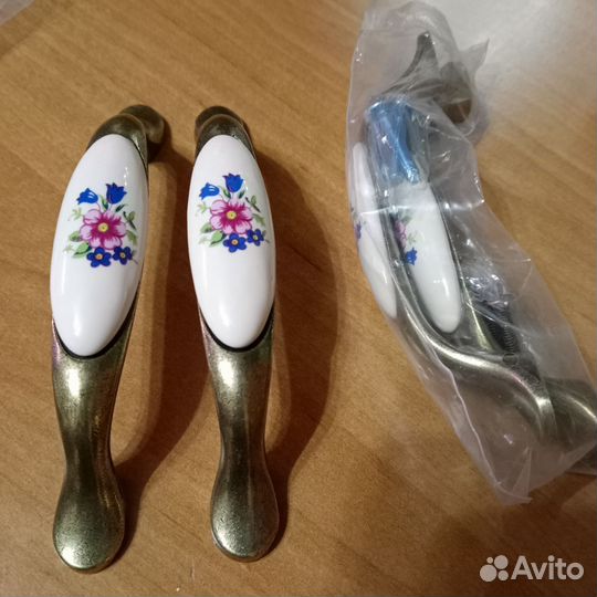 Ручки мебельные бронза керамика 96мм