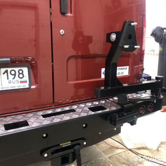 Бампер риф задний Соболь под лебедку с калиткой