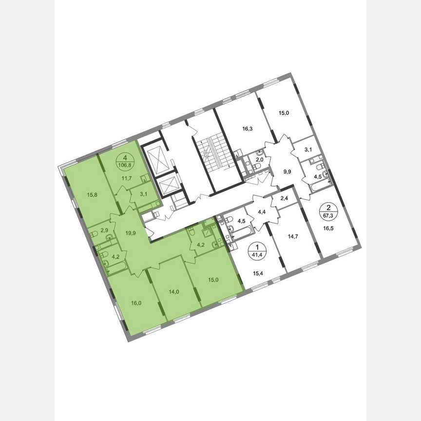 4-к. квартира, 106,8 м², 15/17 эт.