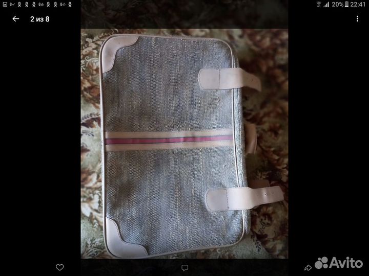 Чемодан текстиль-кожа