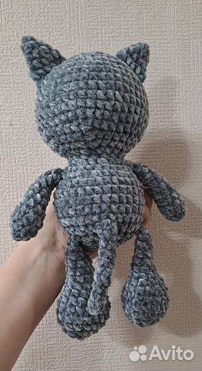 Игрушка вязаная Кот ручная работа