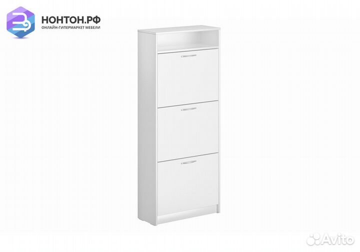 Тумба для обуви Орион 3 ячейки белая