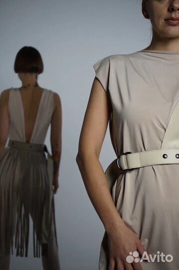 Лиф трансформер из натуральной кожи